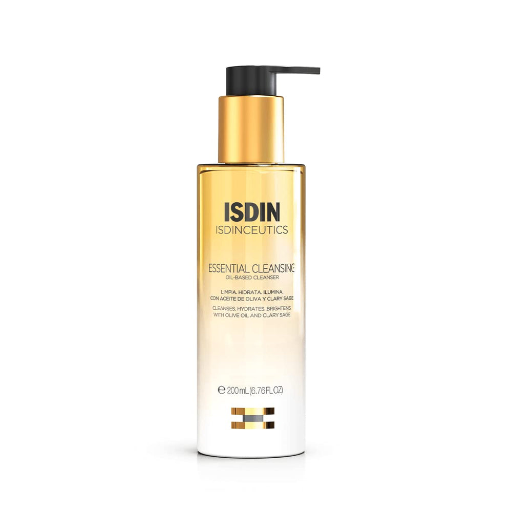 Isdinceutics Esencial limpieza: aceite facial suave que desmaquilla y deja la piel fresca.