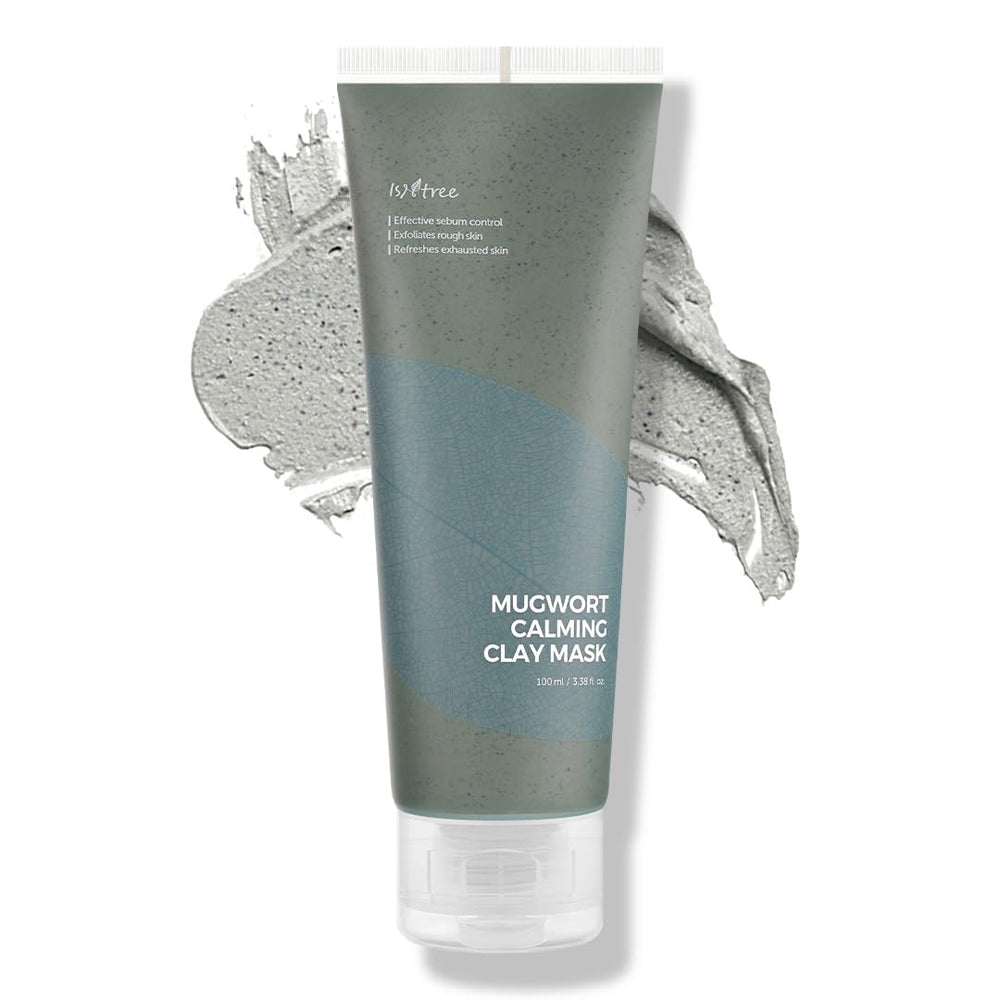 IsNtree Mascarilla Arcilla Mugwort Calma, envase práctico para limpieza suave de poros