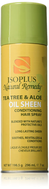 Isoplus Brillo natural árbol de té y aloe, atomizador para acabado ligero y suave.