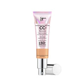 IT Cosmetics CC+ Illumination botella: acabado radiante y cobertura total para piel luminosa.