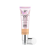 IT Cosmetics CC+ Illumination en botella, ofrece cobertura total para tono uniforme.