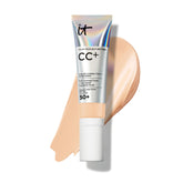IT Cosmetics CC+ Crème Light – Bouteille pompe, couvrance complète et hydratation durable.