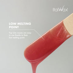 Texture detail of Italwax Pink Pearl semi-creamy hard wax.