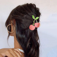 Gancho para cabello ITingstere con cereza metálica rosa, diseño llamativo