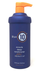 It's a 10 Haircare Miracle après-shampooing profond à la kératine démêlant et renforçant les cheveux.