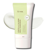 IUNIK Centella Calming Moisture Protector Solar, bote visible, protección diaria para piel sensible y vegana.