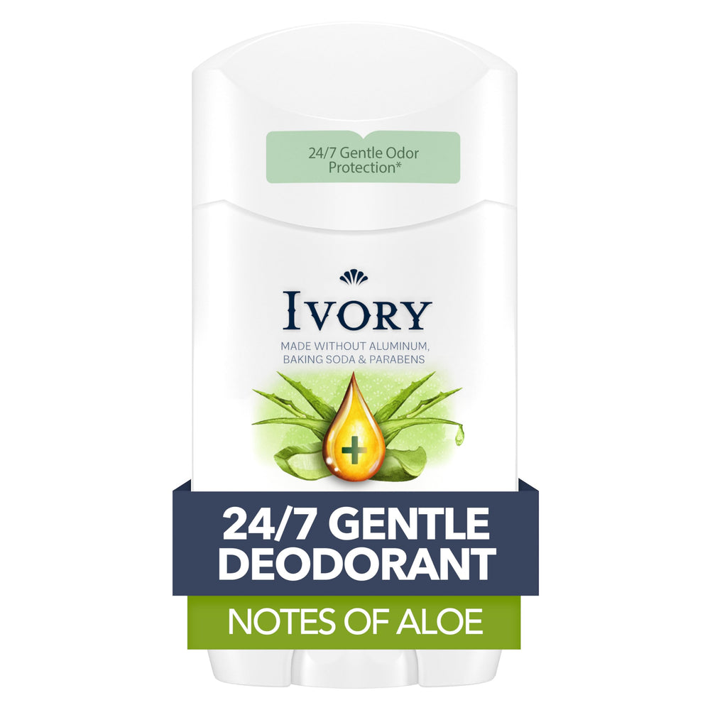Ivory desodorante sin aluminio, notas de aloe para frescura duradera