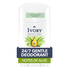Ivory desodorante sin aluminio, notas de aloe para frescura duradera