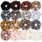 Ivyu scrunchies de satén brillantes para un peinado suave y sin tirones