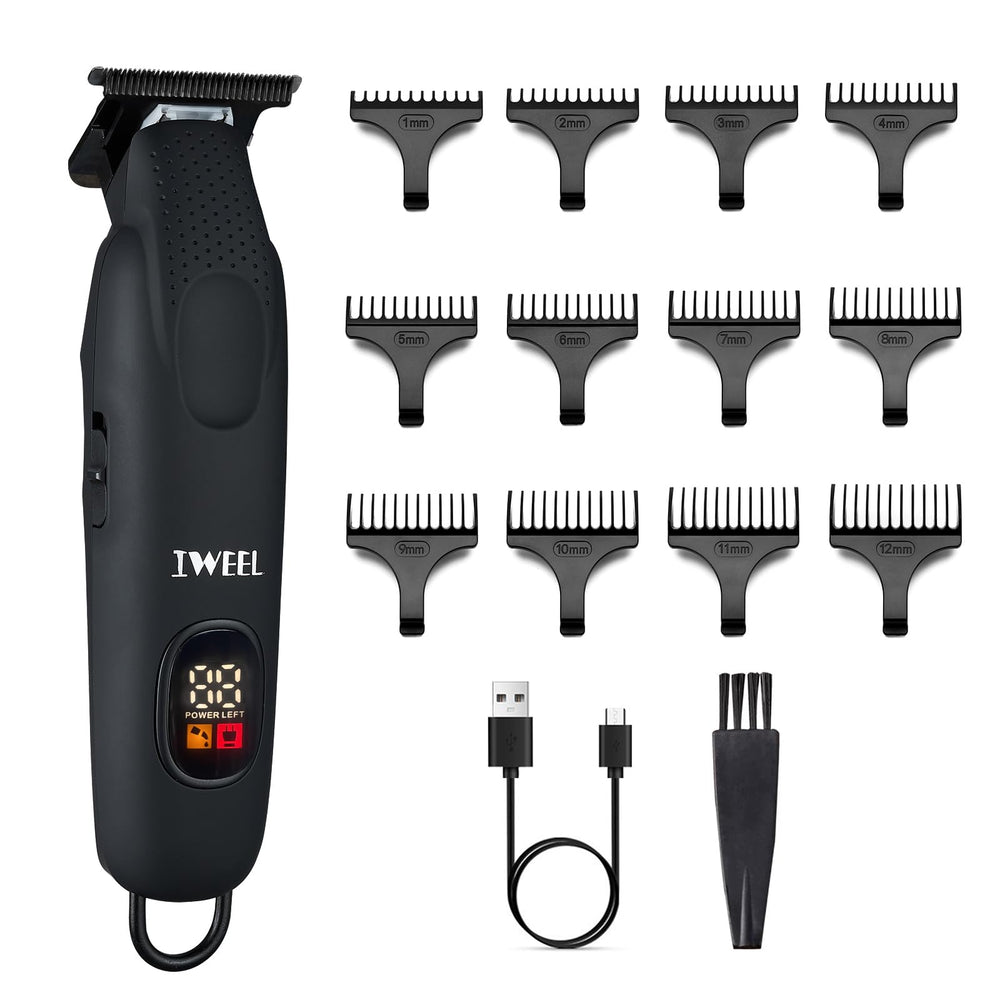 IWEEL recortadora de barba con hoja en T cerámica para corte preciso