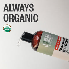 J MAC BOTANICALS etiqueta certificada orgánica que destaca calidad y pureza.