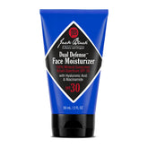 Jack Black Dual Defense SPF 30 bottle on a clean surface showing weightless hydration