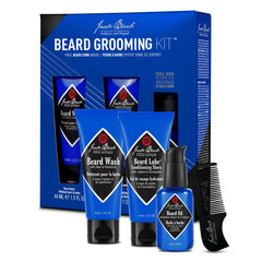 Kit Jack Black pour soin barbe format voyage, pratique et complet.