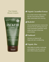 Jackfir Crema de Afeitado Clásica en espuma para afeitado cómodo.