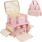 Jaffzora bolsa de maquillaje extra grande rosa, protección impermeable para cosméticos