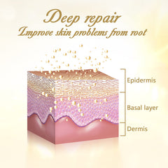 Aplicación fácil de la mascarilla de oro para un cuidado rápido.