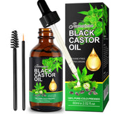 Aceite de ricino negro jamaicano en bote, ideal para hidratación capilar.