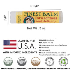 Jane Austen's Finest Balm, ingredientes naturales y USA, aroma mentolado suave para labios.