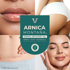 Arnica Gel de Jane Vine con aloe y caléndula para hidratación suave.