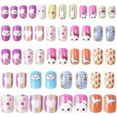 Uñas JANYUN para niñas: dos cajas con diseños variados para looks divertidos