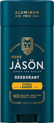 Jason barra desodorante aroma cítrico y jengibre para sensación fresca.