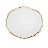 JASSINS Paleta de resina blanca con borde dorado para mezclar colores de uñas con precisión.