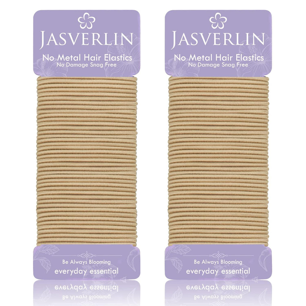 JASVERLIN elástico blanco ultrafino para cabello fino, sujeción suave.