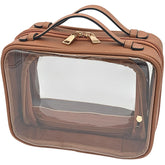 JAZD bolsa de maquillaje transparente, diseño claro para ver y acceder a cosméticos de inmediato.