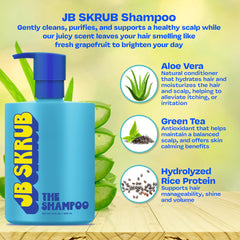 JB SKRUB Champú cítrico, frescura de cítricos en la etiqueta
