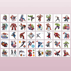 Tatuajes de Avengers para niños; dibujos animados para cumpleaños.
