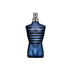Ultra Male Jean Paul Gaultier, botella torso azul estriado; diseño elegante para uso diario y salidas nocturnas.