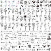 Tatuajes temporales JEEFONNA realistas en 100 hojas para fiestas y uso diario