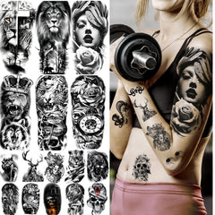 Tatuaje temporal de JEEFONNA con tigre tridimensional para destacar en fiestas