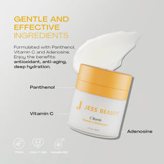Aplicación suave de JESS BEAUTY C Bomb para uso diario.