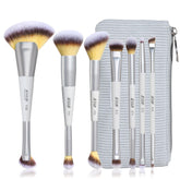 Pinceles Jessup, conjunto de 7 piezas, doble extremo, para rostro y ojos, acabado profesional.