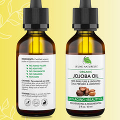 Jeune Naturelle Aceite de jojoba, aplicación facial, hidrata y aporta brillo natural sin grasa