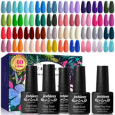 JEWHITENY conjunto esmalte gel 45 piezas para uñas, amplia paleta de colores.