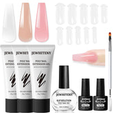 JEWHITENY conjunto gel de extensión poligel claro rosado para uñas en casa