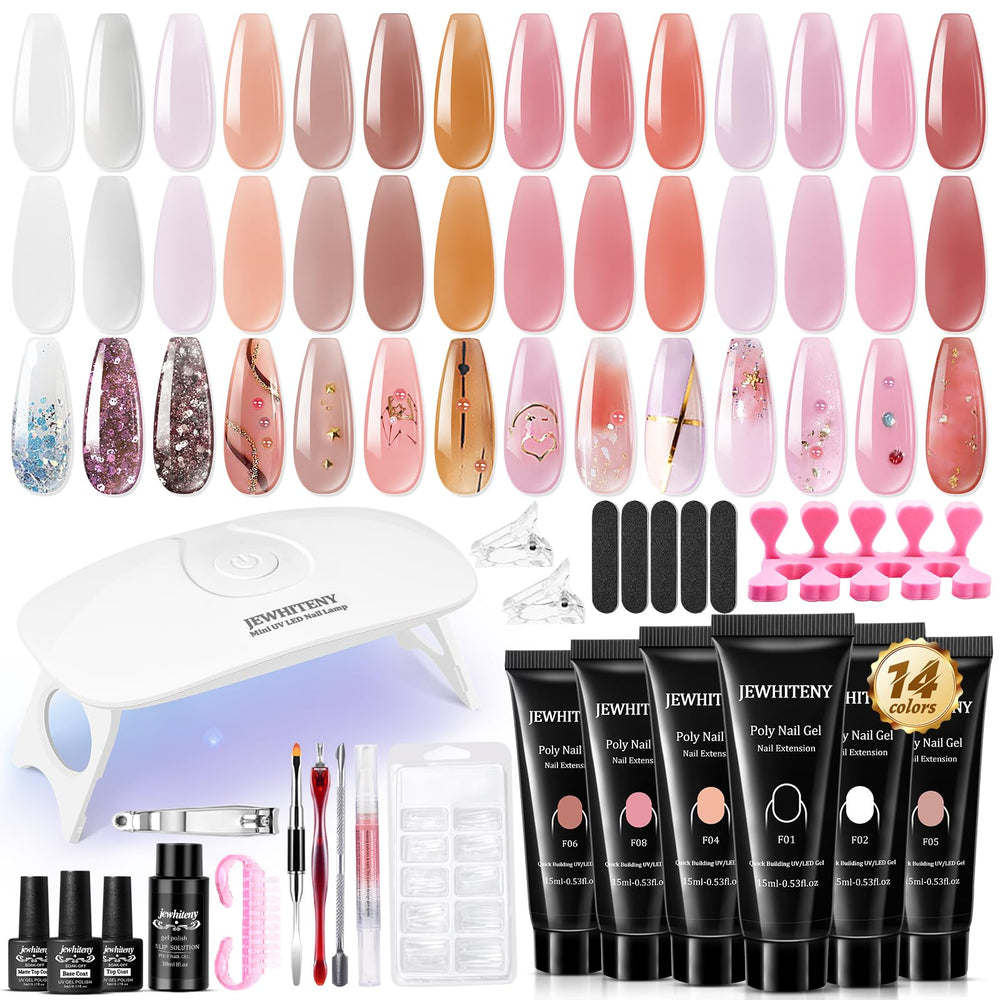 JEWHITENY kit completo para uñas con gel polimérico, ideal para empezar en casa