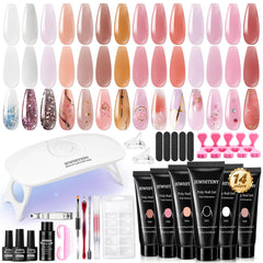 JEWHITENY kit completo para uñas con gel polimérico, ideal para empezar en casa