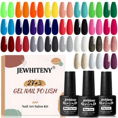 jewhiteny kit esmalte gel 30 piezas: colores brillantes para uñas en casa