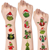 Tatuajes navideños de JHGKHH: 12 hojas para decorar fiestas y regalos.