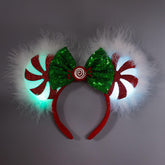 Diadema JIAHANG con orejas de ratón LED para fiestas navideñas brillantes