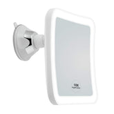 JiBen Espejo de maquillaje con luz LED 10x para ver detalles finos.