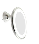 JiBen miroir-maquillage LED 10x avec ventouse: fixation sûre et grossissement précis.
