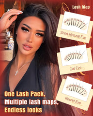 JIMIRE conjunto-clusters-10-18mm-fluffy: volumen equilibrado para ojos variados.