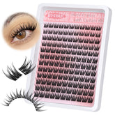 Pestañas agrupadas naturales de JIMIRE, enfoque delicadas 9-12 mm para una mirada suave y voluminosa.