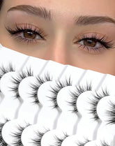 Jiocolor pestañas naturales con efecto extensiones, mirada suave y natural.