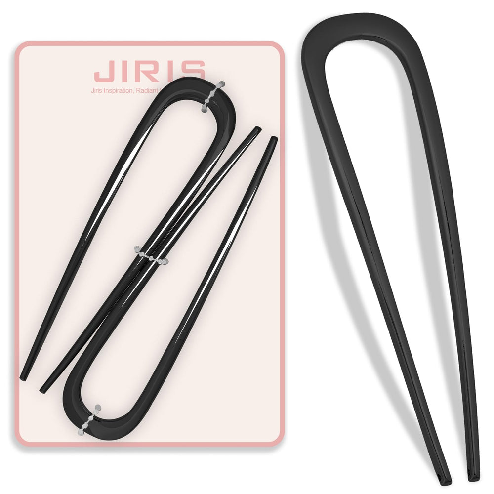 JIRIS pin U Frances negro frente: recogido elegante y seguro para todo el día
