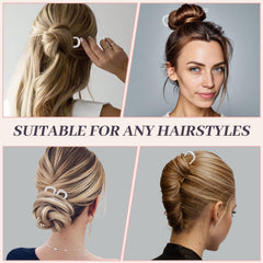 Prendedor U plateado de JIRIS, ideal para cabello grueso y largo.